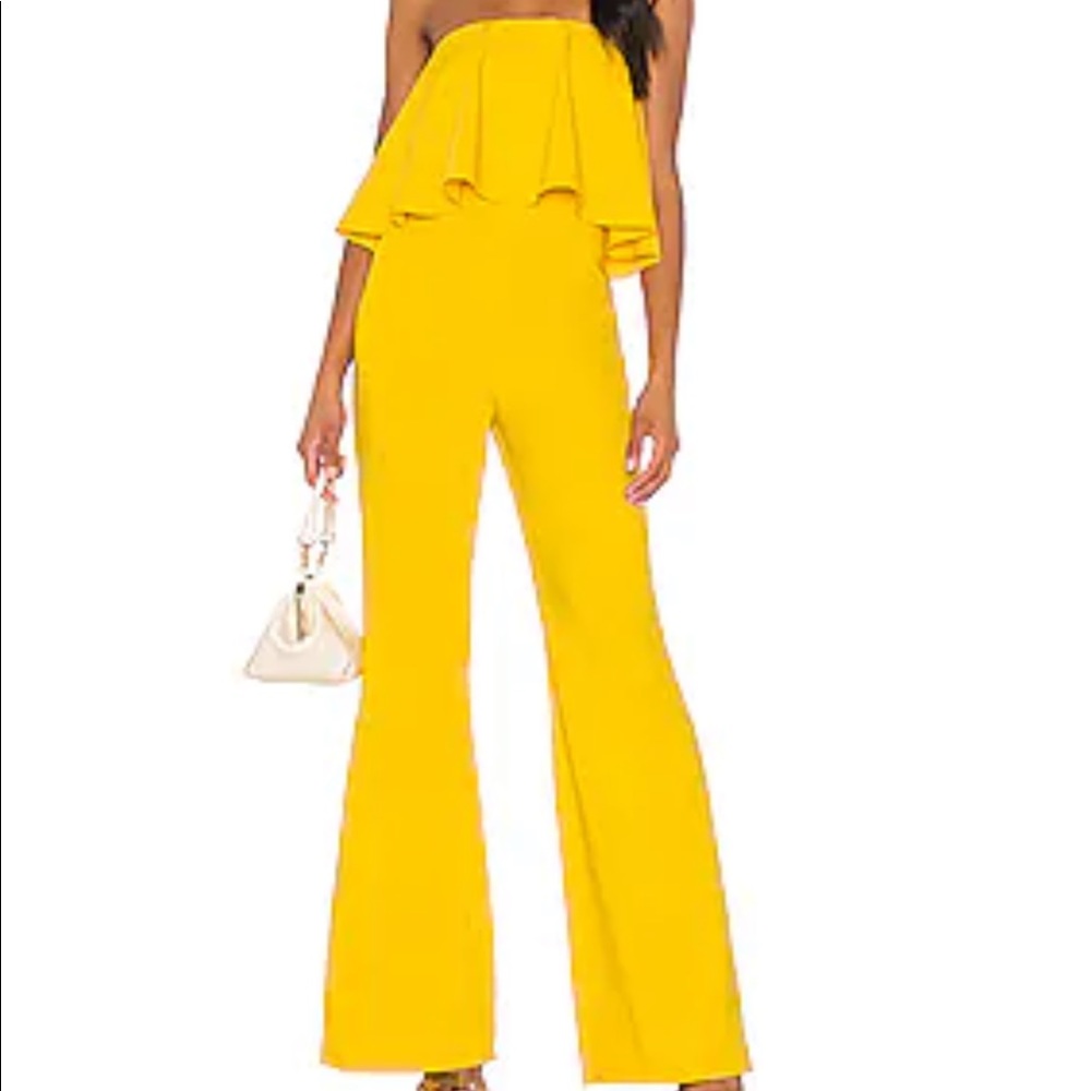 NWT lovers + friends yellow Nikki jumpsuit